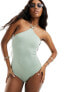 Фото #1 товара South Beach starfish halter swimsuit in sage green glitter