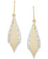 ფოტო #3 პროდუქტის Beaded Mesh Statement Drop Earrings in 10K Two-Tone Gold