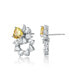 Фото #3 товара Sterling Silver Rhodium Plated Yellow Cubic Zirconia Floral Stud Butterfly Earrings