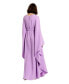 Women's Crepe Boat Neck Belt Detail Shawl Gown