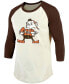 Фото #3 товара Men's Baker Mayfield Cream, Brown Cleveland Browns Vintage-Inspired Player Name Number Raglan 3/4 Sleeve T-shirt