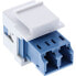 Фото #6 товара InLine FO Keystone Snap-in adaptor white - duplex LC/LC - SM - ceramic sleeve,blue