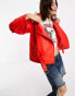 Noisy May oversized biker jacket in red