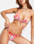 COLLUSION check beaded triangle bikini top in pink