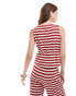 Фото #4 товара ASOS DESIGN textured tie front sun top co-ord in red stripe