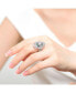 ფოტო #1 პროდუქტის Sterling Silver White Gold Plated with Colorful Baguette Cubic Zirconia Cocktail Ring