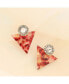 Фото #2 товара Women's Pink Triangle Drop Earrings