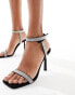 Фото #2 товара Steve Madden Elitist embellished strappy sandal in black and silver