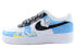 Фото #2 товара 【定制球鞋】 Nike Air Force 1 Low 空军一号 中秋主题 宇航员 航天 太空 泼墨涂鸦 休闲 防滑减震 低帮 板鞋 男女同款 蓝白 / Кроссовки Nike Air Force DD8959-100