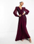 Фото #1 товара Virgos Lounge selenaa long sleeve embellished maxi in plum