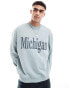 Фото #4 товара ASOS DESIGN oversized sweatshirt with text print in washed blue