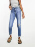 River Island Tall slim mom jeans in mid blue wash