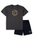 ფოტო #1 პროდუქტის Men's Blue, Heathered Charcoal St. Louis Blues Big and Tall T-shirt and Shorts Sleep Set