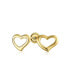 Petite Minimalist14K Yellow Gold Symbol Of Love Open Heart Stud Earring For Women Secure Screw back