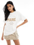 Vero Moda super soft oversized t-shirt with 'MAINE' front print in white