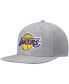 Фото #3 товара Men's Heathered Gray Los Angeles Lakers 2.0 Snapback Hat