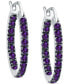 ფოტო #1 პროდუქტის Cubic Zirconia In & Out Small Hoop Earrings in Sterling Silver, 0.625", Created for Macy's