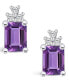 Фото #3 товара Серьги Macy's Amethyst and Diamond Stud