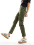 Фото #4 товара Noisy May Moni high waisted ultility cargo jeans in khaki