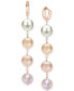 Multicolor Cultured Freshwater Pearl (10mm) Linear Drop Earrings in 14k Rose Gold-Plated Sterling Silver