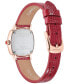 ფოტო #3 პროდუქტის Salvatore Women's Swiss Red Leather Strap Watch 23mm