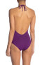 Onia 147319 Women's Nina Plunging V-Neck One-Piece Swimsuit Purple Sz. Small