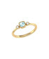 ფოტო #1 პროდუქტის Cushion Cut Aquamarine Gemstone, Natural Diamonds Birthstone Ring in 14K Yellow Gold