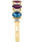 ფოტო #4 პროდუქტის EFFY® Multi-Gemstone (1 ct. t.w.) & Diamond (1/6 ct. t.w.) Five Stone Ring in 14k Gold