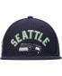 Фото #3 товара Men's College Navy Seattle Seahawks Stacked Snapback Hat