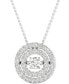 Фото #1 товара Twinkling Diamond Star diamond Double Halo 18" Pendant Necklace (3/8 ct. t.w.) in 10k White Gold