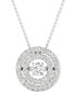 ფოტო #1 პროდუქტის Diamond Double Halo 18" Pendant Necklace (3/8 ct. t.w.) in 10k White Gold