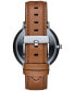 ფოტო #3 პროდუქტის Men's Legacy Slim Brown Leather Strap Watch 42mm