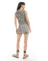 ASOS DESIGN bodycon mini dress in gingham with lemon embroidery Gelbes Blümchenmuster, 32 - фото #3