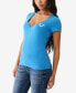 ფოტო #5 პროდუქტის Women's Short Sleeve Buddha Notched Neck Tee