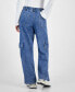 ფოტო #2 პროდუქტის Juniors' High-Rise Wide-Leg Cargo Pants