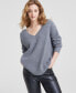 ფოტო #1 პროდუქტის Women's 100% Cashmere Ribbed V-Neck Sweater, Regular & Petites, Created for Macy's