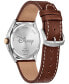 Eco-Drive Men's Disney Mickey Mouse Explorer Brown Leather Strap Watch 41mm