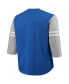 ფოტო #4 პროდუქტის Men's Royal Los Angeles Rams Big and Tall Henley 3/4-Sleeve T-shirt