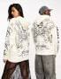 ASOS DESIGN unisex oversized hoodie with large Guns N' Roses graphics in beige