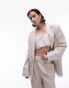 Фото #2 товара Topshop co-ord oversized linen blazer with exposed stripe lining in ecru