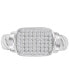 ფოტო #1 პროდუქტის Cubic Zirconia Rectangular Cluster Twist Rope Statement Ring