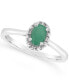 Emerald (3/8 ct. t.w.) and Diamond Accent Ring in Sterling Silver