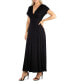 ფოტო #3 პროდუქტის Women's Cap Sleeve V-Neck Maxi Dress