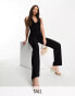 Vesper Tall halterneck wide leg jumpsuit in black