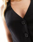 Stradivarius tailored waistcoat in black Черный, XL - фото #2