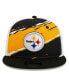 Men's Black Pittsburgh Steelers Tear Trucker 9FIFTY Snapback Hat