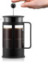 Bodum 1.0 Litre Borosilicate Glass Kenya 8 Cup Coffee Maker, Black