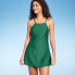 Women's High Neck Swim Dress - Kona Sol Dark Green L