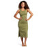 Фото #1 товара Roxy 302458 Women's Good Keepsake Strappy Midi Dress, Loden Green 231 size S