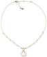 Gold-Tone Mother-of-Pearl Shell Beaded Pendant Necklace, 18" + 3" extender